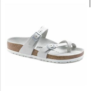 Birkenstock Mayari size 41. White sole, taupe gray